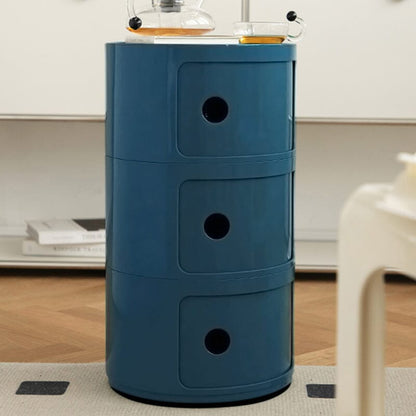 58cm Height Cylindrical 3-Tier Plastic Storage 3 Drawer Unit
