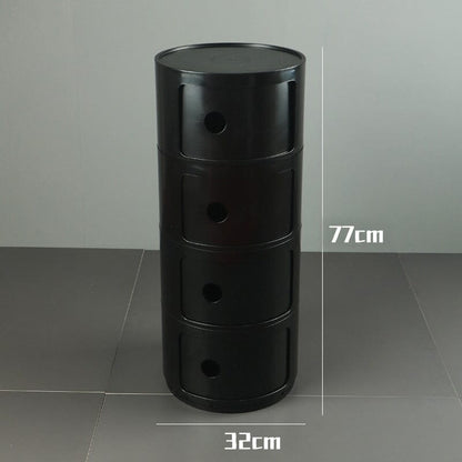 76cm Height Cylindrical 4-Tier Plastic Storage Drawer Unit