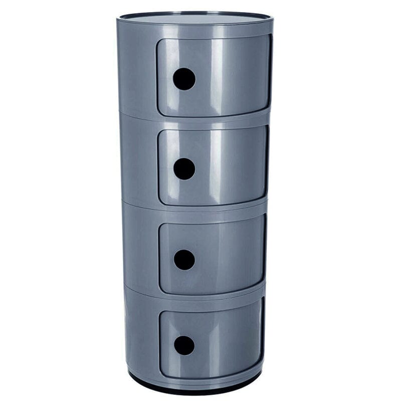 76cm Height Cylindrical 4-Tier Plastic Storage Drawer Unit