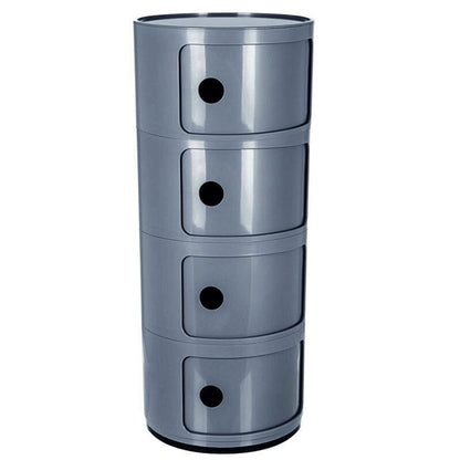 76cm Height Cylindrical 4-Tier Plastic Storage Drawer Unit