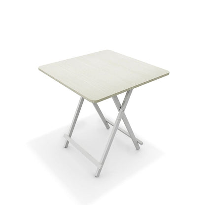 White Wooden Folding Dining Table with Metal Legs