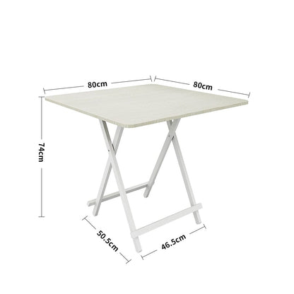 White Wooden Folding Dining Table with Metal Legs