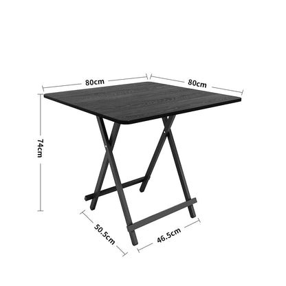 White Wooden Folding Dining Table with Metal Legs