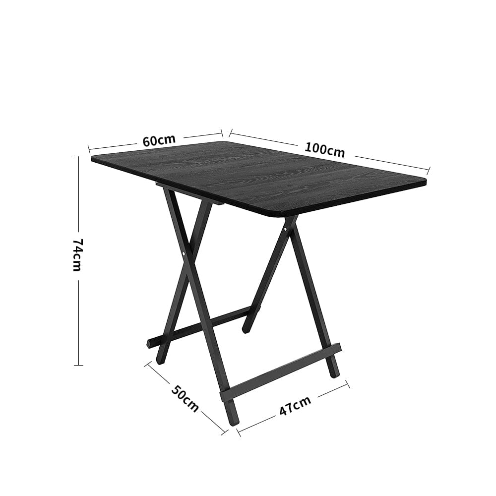 White Wooden Folding Dining Table with Metal Legs