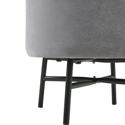 Contemporary Velvet Storage Ottoman with Metal Legs