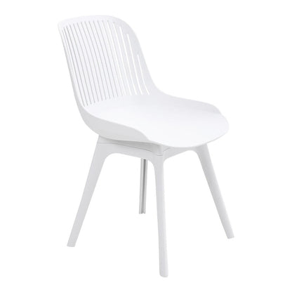 Classic White Plastic Chair, Set of Four, Durable and Lightweight