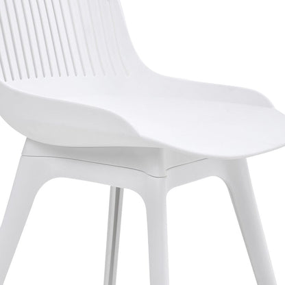 Classic White Plastic Chair, Set of Four, Durable and Lightweight