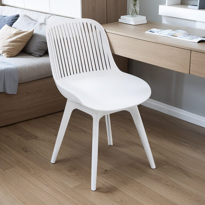 Classic White Plastic Chair, Set of Four, Durable and Lightweight
