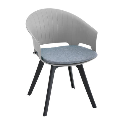 Versatile Gray Swivel Plastic Chairs, Set of Four, Durable and Lightweight