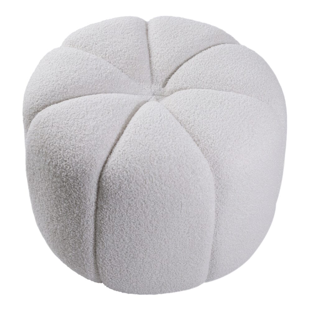 Round Shape Teddy Fabric Footstool