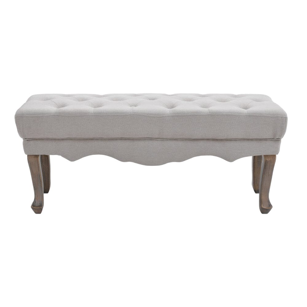 Vintage Linen Bench with Cabriole Legs