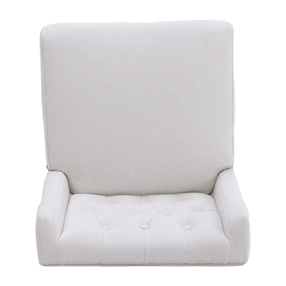 Set of 2 99cm Hight Bar Stools Linen Upholstered with Wood Legs
