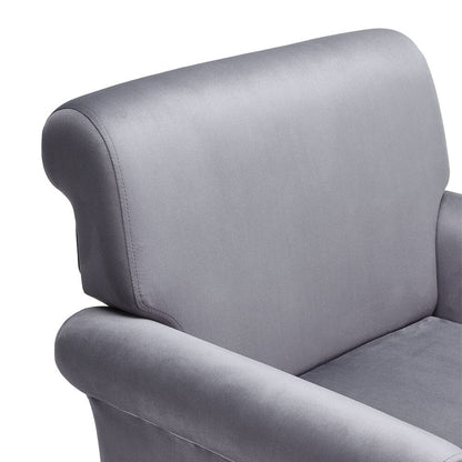 Contemporary Velvet upholstered Armchair with Casters