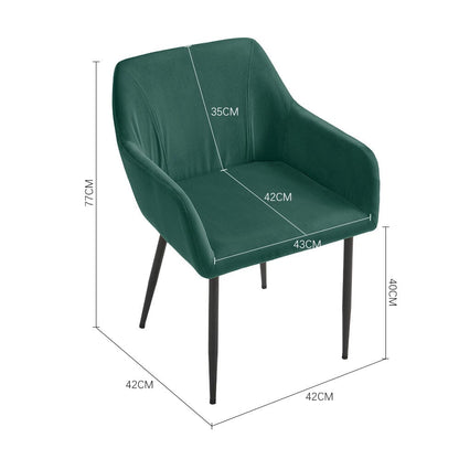 Upholstered Chair with Armrests and Metal Legs