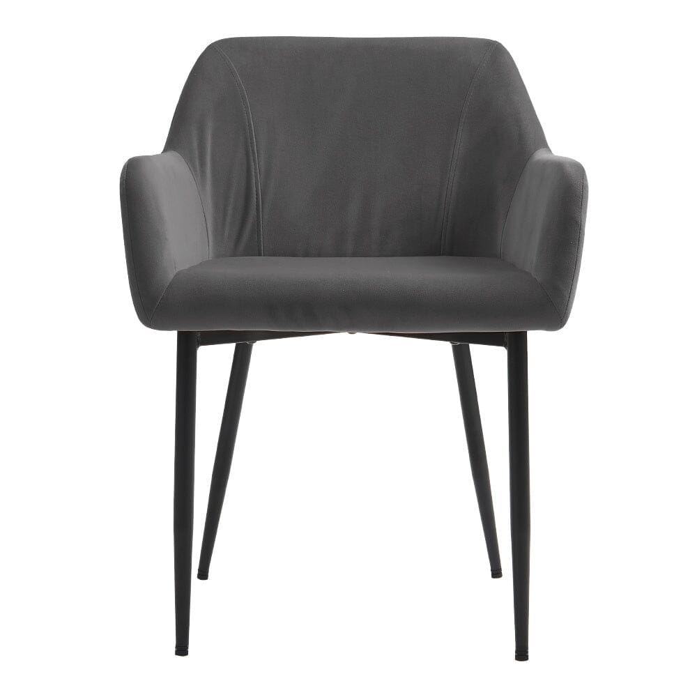 Upholstered Chair with Armrests and Metal Legs