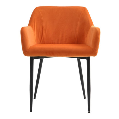 Upholstered Chair with Armrests and Metal Legs