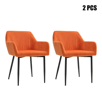 Upholstered Chair with Armrests and Metal Legs