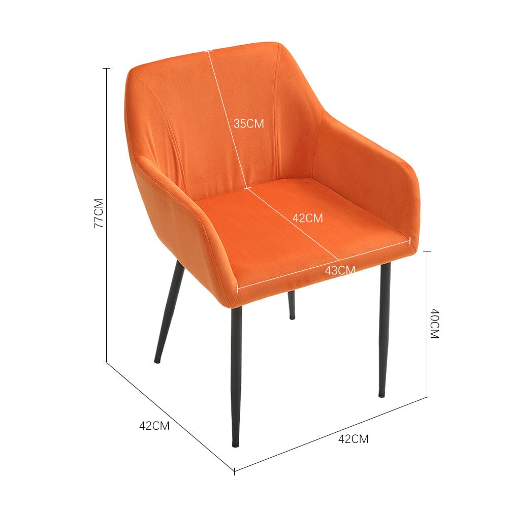 Upholstered Chair with Armrests and Metal Legs