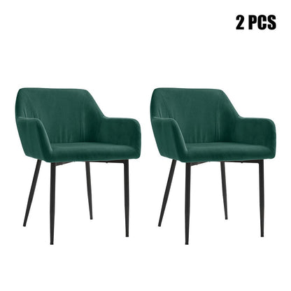 Upholstered Chair with Armrests and Metal Legs