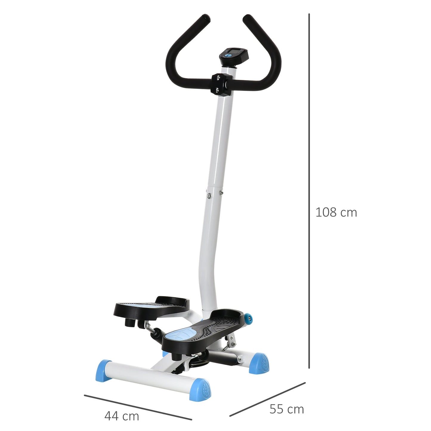 HOMCOM Twister Stepper, Stepper z regulowanym oporem, Ekran LCD - Niebieski