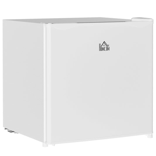 HOMCOM 46 Litre Table Top Mini Fridge, Small Fridge with Ice Box, Reversible Door, Adjustable Temperature and Legs for Bedrooms, Home Office, Cream