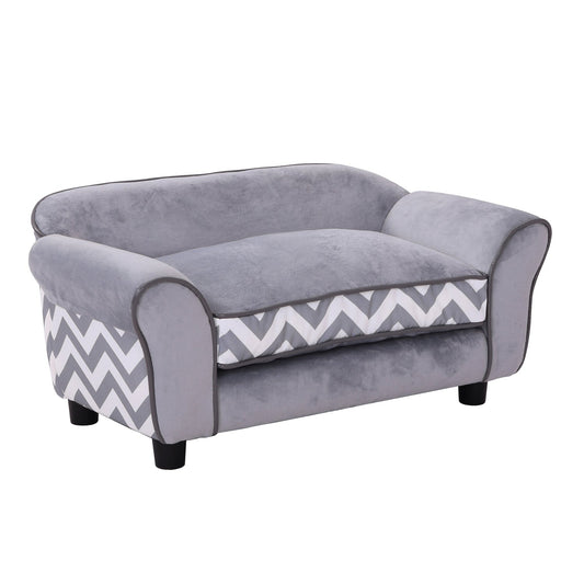 Pawhut 73.5Lx41Wx33H cm Pet Sofa-Grey/Black