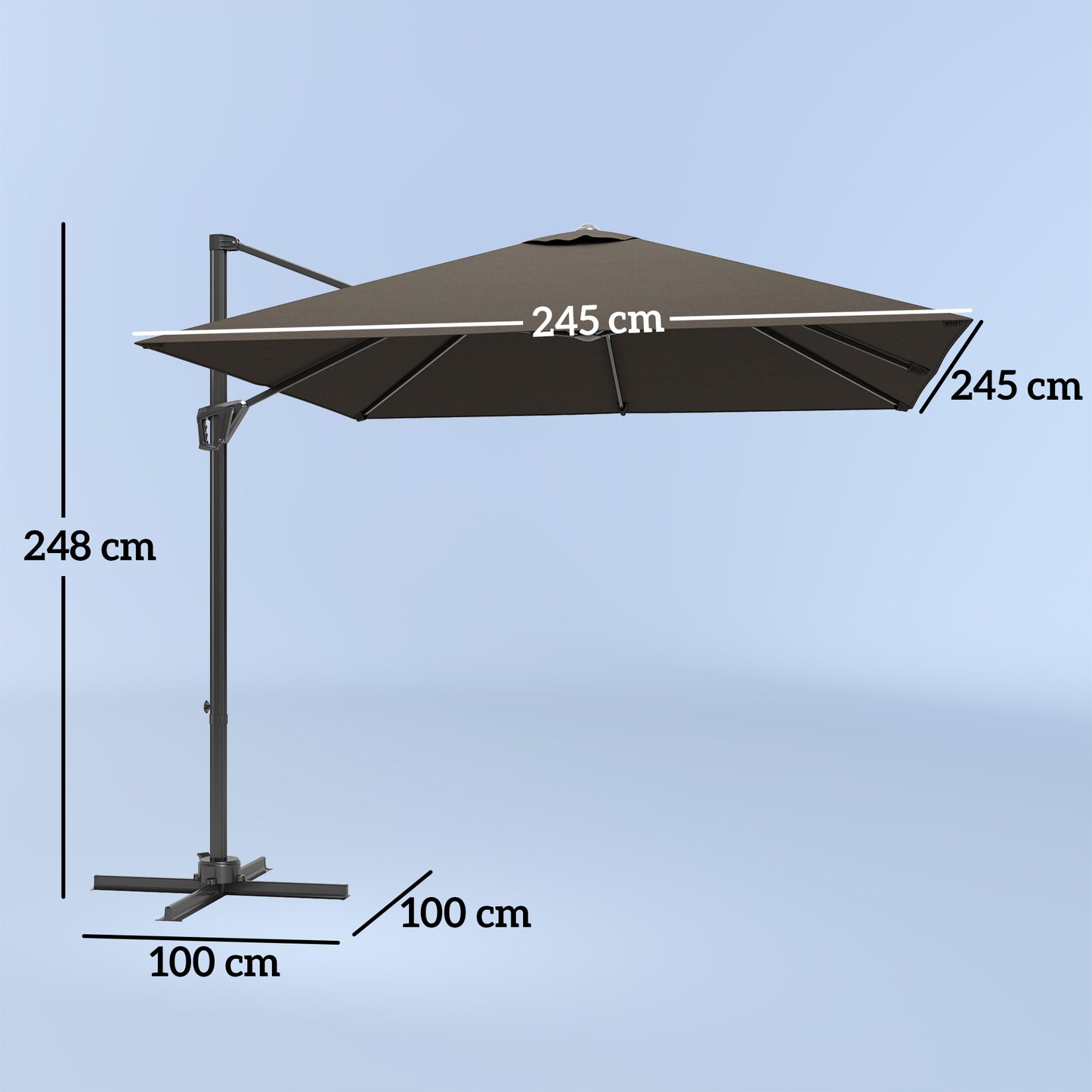 Parasol tarasowy Outsunny Offset Parasol - brązowy