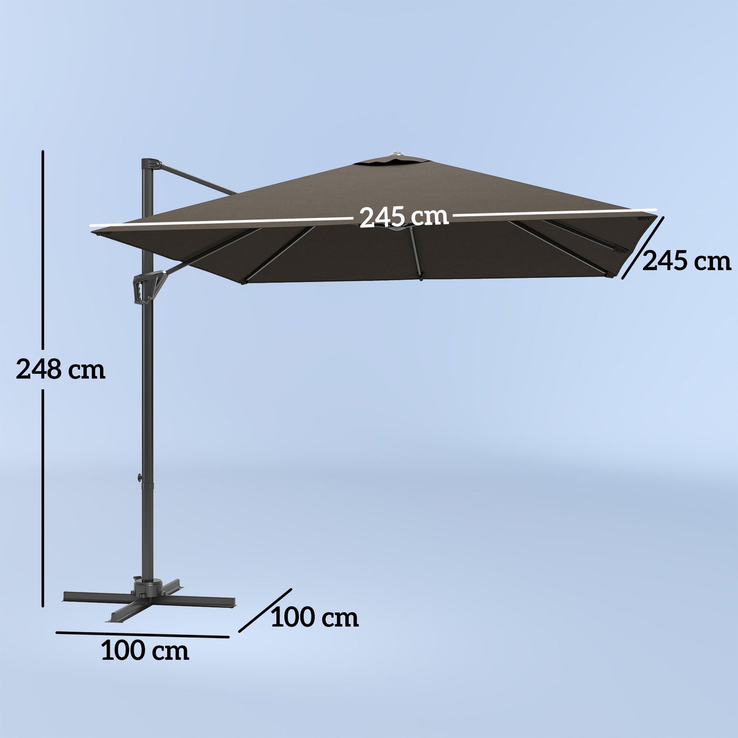 Outsunny Patio Offset Parasol Umbrella - Tan