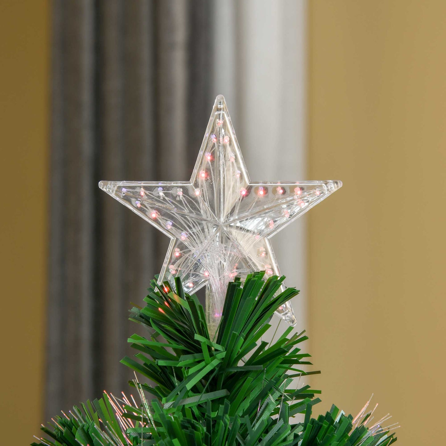 HOMCOM 4FT Pre-Lit Fibre Optic Artificial Christmas Tree Holiday Xmas DŽcor with Tree Topper Multi-Colour