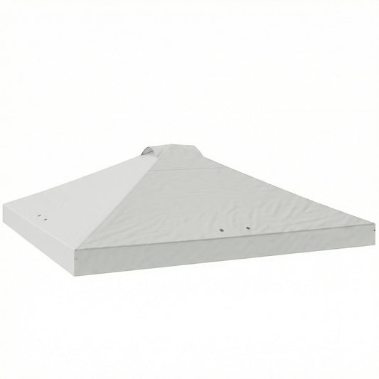 Outsunny Gazebo Roof Replacement UV50+ Waterproof Pop Up Canopy Cover with 8 Drainage Holes 3 x 3 m White