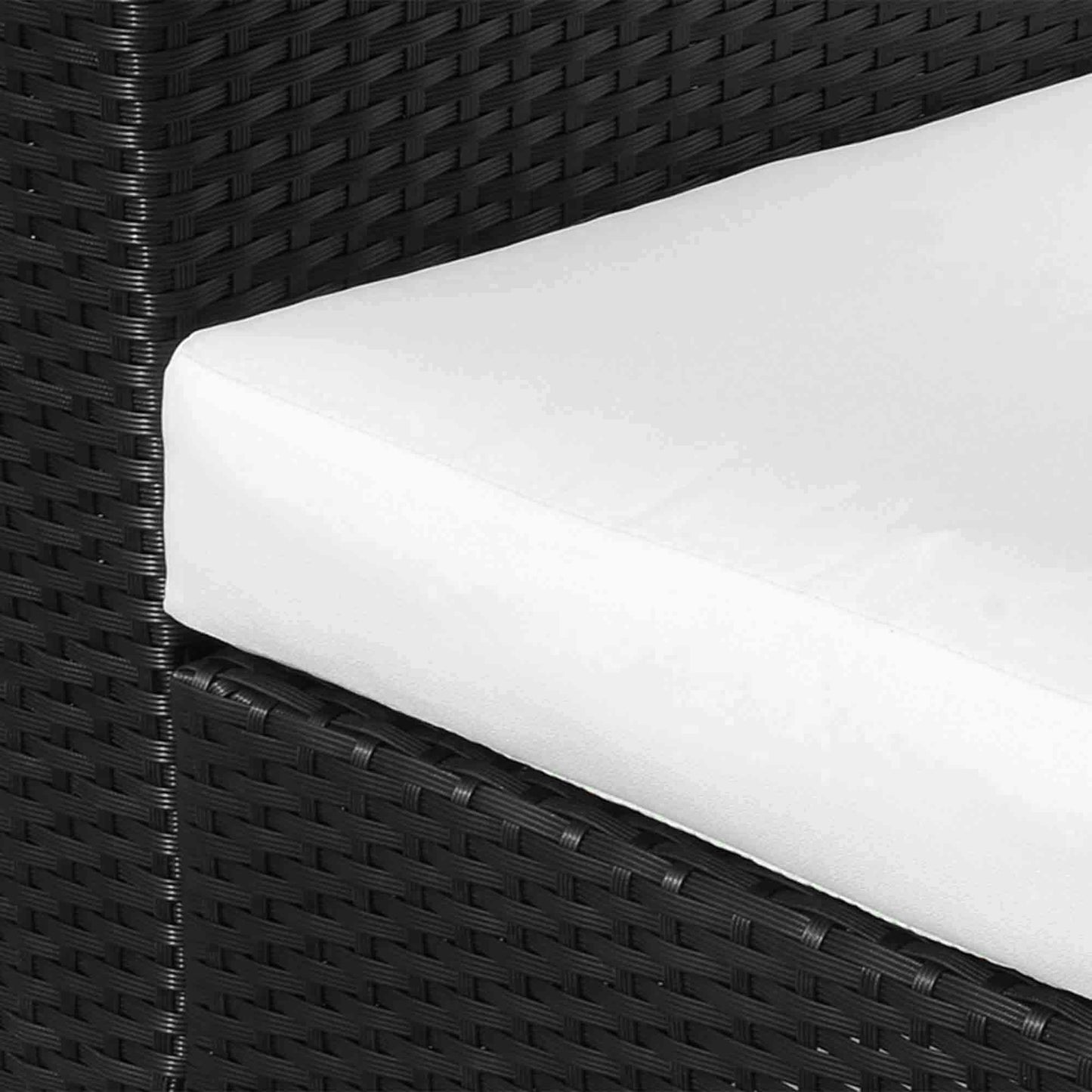Outsunny Jednoosobowa sofa rattanowa z 10 cm grubą wyściełaną poduszką, fotel ogrodowy z plecionki PE, odporny na warunki atmosferyczne, z podłokietnikami, czarny