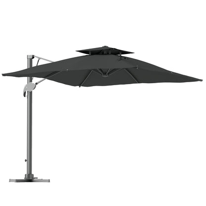 Outsunny 3m gruby materiałowy parasol ogrodowy z podstawą krzyżową - szary