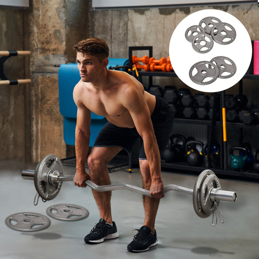 Zestaw 6 żeliwnych ciężarków olimpijskich HOMCOM do uchwytu hantli z otworem 2"/5 cm, 35 kg, talerze hantli, ciężarki do sztangi 2 x 5 kg, 2 x 2,5 kg, 2 x 10 kg
