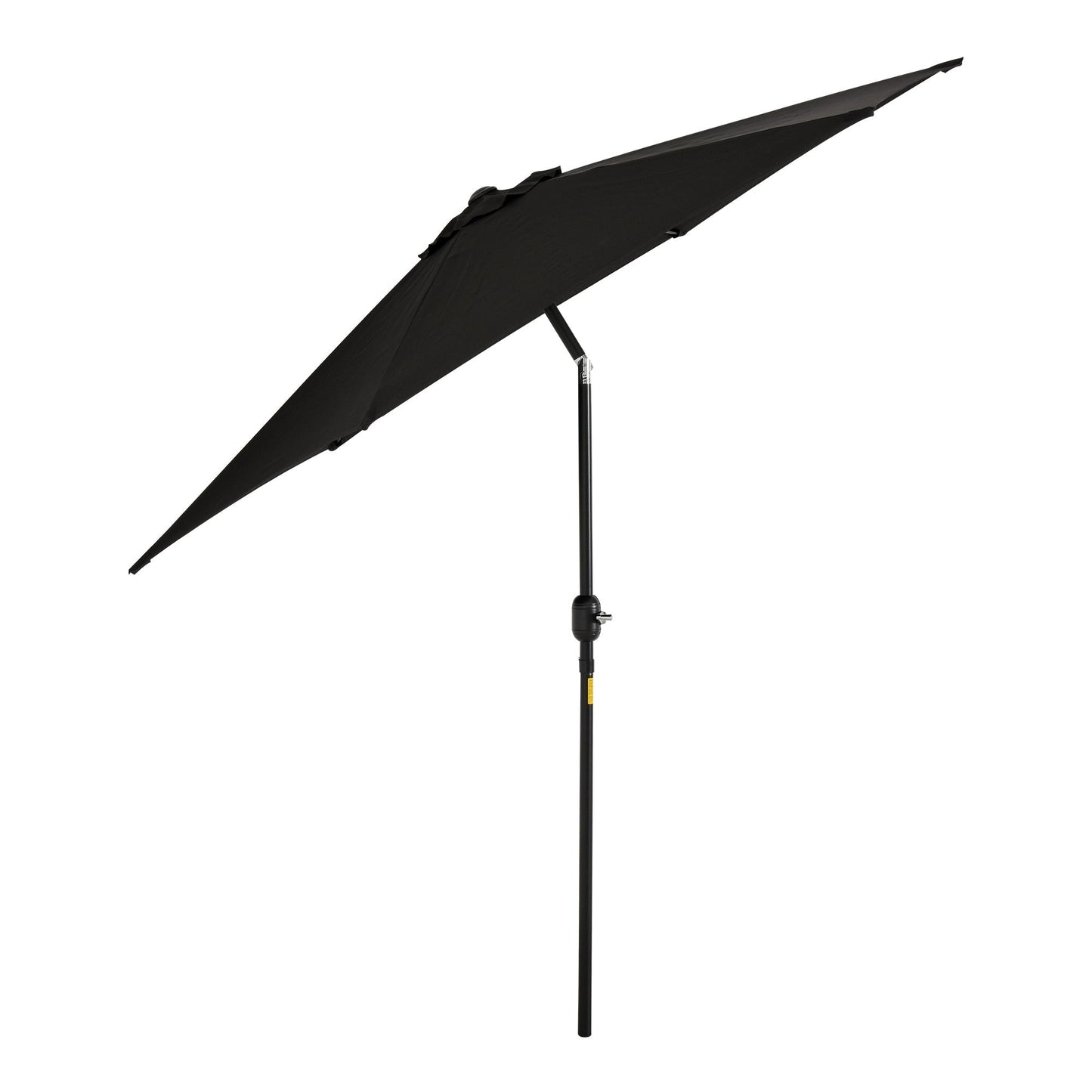 Outsunny 2.7M Garden Parasol Umbrella with Tilt and Crank, Outdoor Sun Parasol Sunshade Shelter with Aluminium Frame, Black