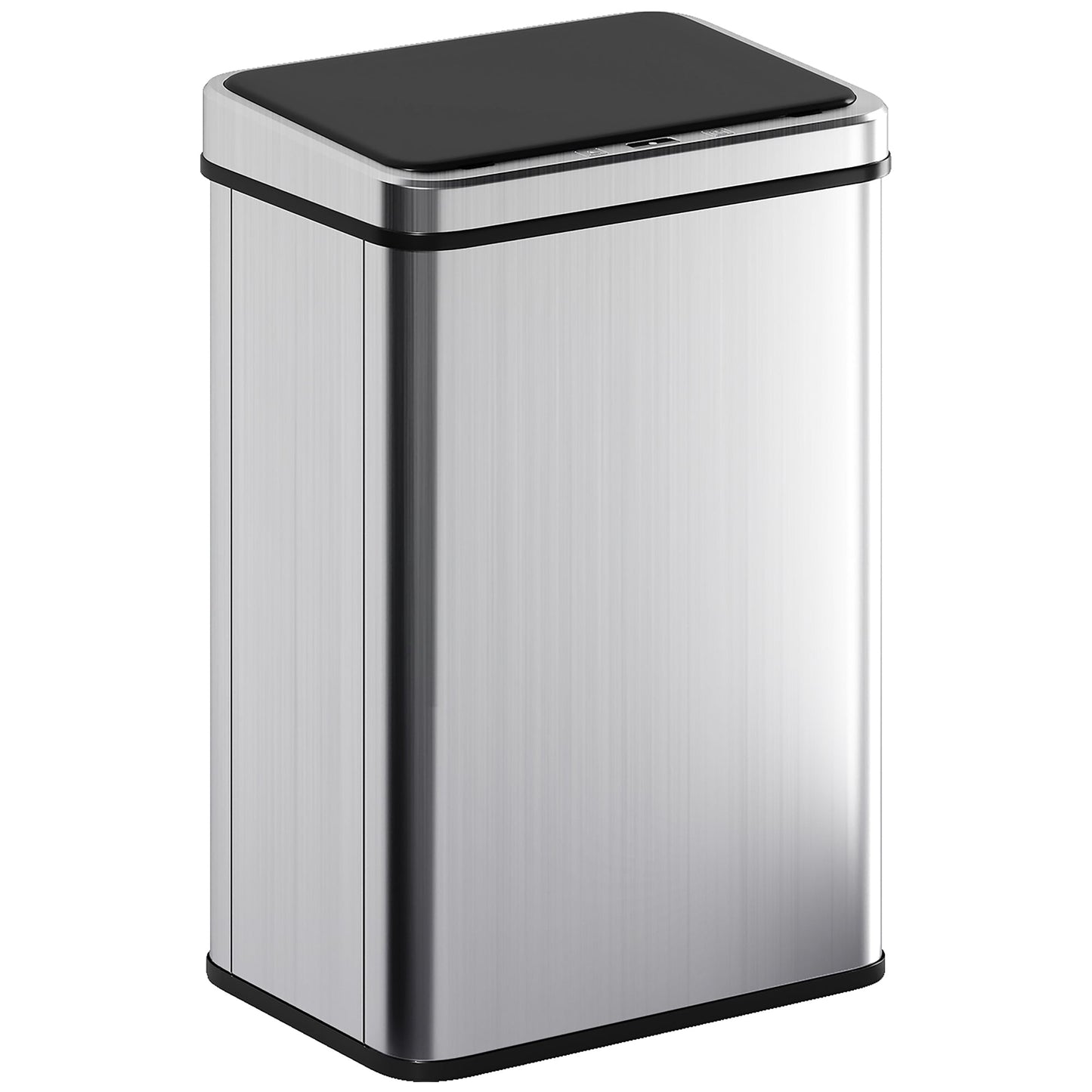 HOMCOM 40L Sensor Bin with Quiet Soft-Close Lid, Automatic Touchless Motion Sensor Kitchen Bin with Fingerprint Resistant Stainless Steel for Hygienic Gyms, Home Office Use, Silver Tone