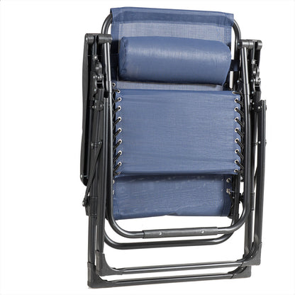 Zero Gravity Chair with Cup Holder and Breathable Fabric-Navy