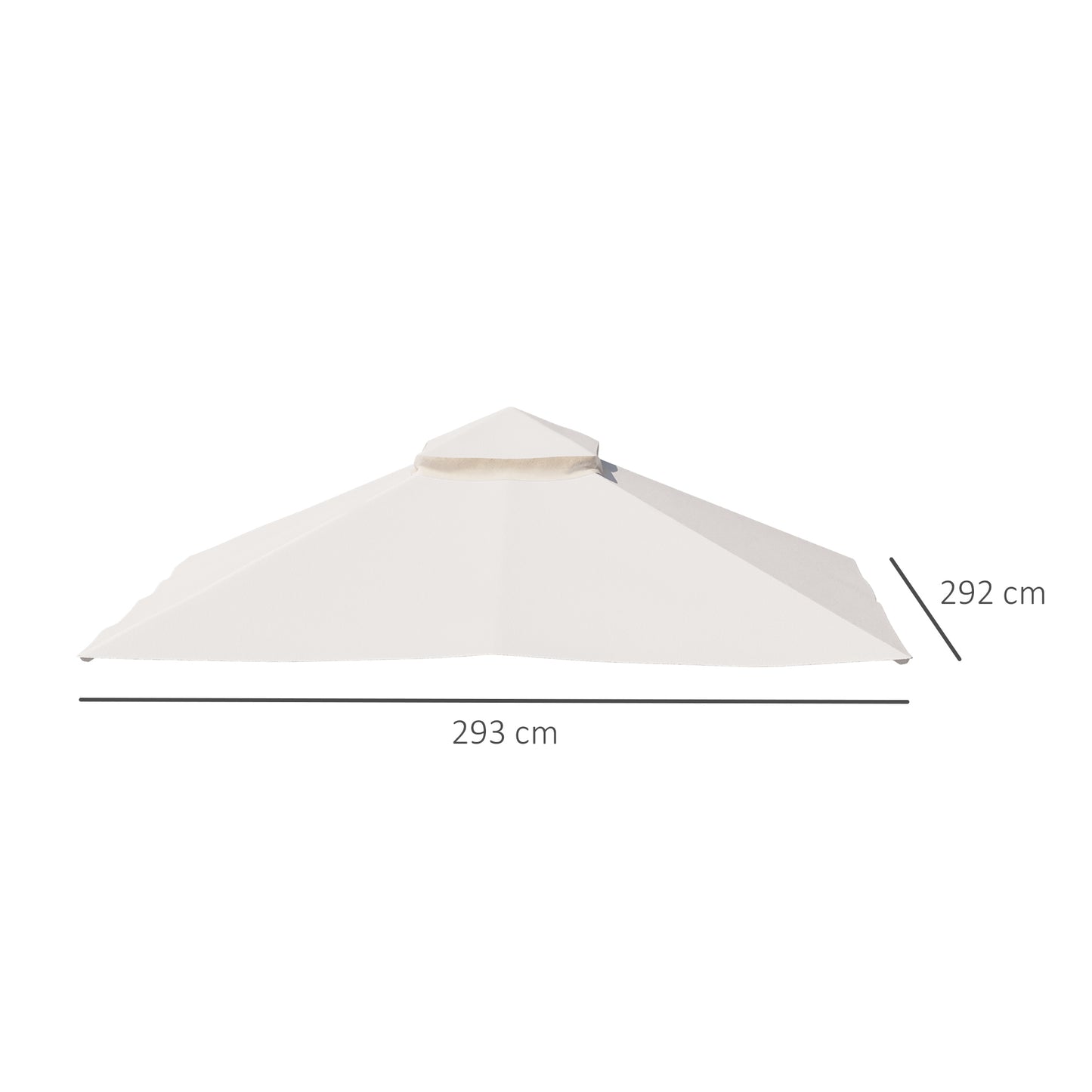 Outsunny 3x3(m) Replacement Gazebo Canopy, Double Tier Roof Top for Garden, Patio, Outdoor, Beige (TOP ONLY)