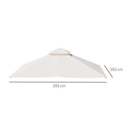 Outsunny 3x3(m) Replacement Gazebo Canopy, Double Tier Roof Top for Garden, Patio, Outdoor, Beige (TOP ONLY)
