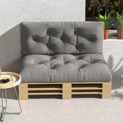 Zestaw poduszek Outsunny Seat and Back Padded Pallet - jasnoszary