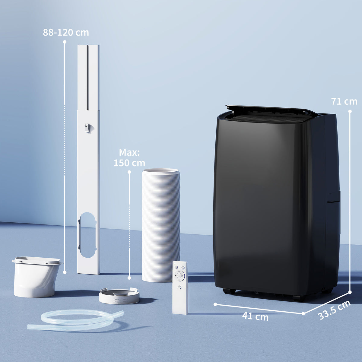 HOMCOM Portable Air Conditioner 12000 BTU BTU, 4-in-1 Air Conditioning Unit, Dehumidifier, Cooling, Fan, Child Lock, 35 m²