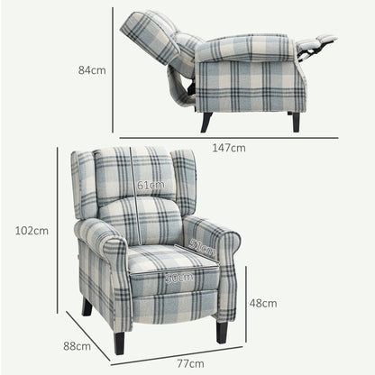 HOMCOM 160 degrees Reclining Armchair, with Footrest - Grey