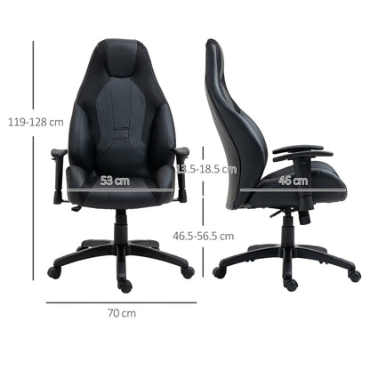 Vinsetto Racing Gaming Chair, Mesh & Faux Leather Computer Chair with High Back, Swivel Wheels, Adjustable Height and Armrest, Black