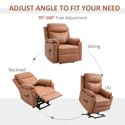 HOMCOM Faux Leather 70√Ç¬∞ Elektryczny fotel Riser Recliner - Brązowy
