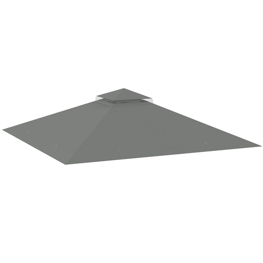 Zadaszenie altany Outsunny 3x3(m), dwupoziomowe, do ogrodu, na patio, na zewnątrz, szare (TYLKO GÓRA)