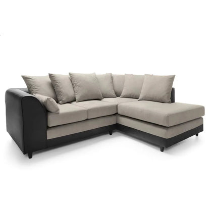 Linacre Corner Sofa - Right Arm Brown and Black