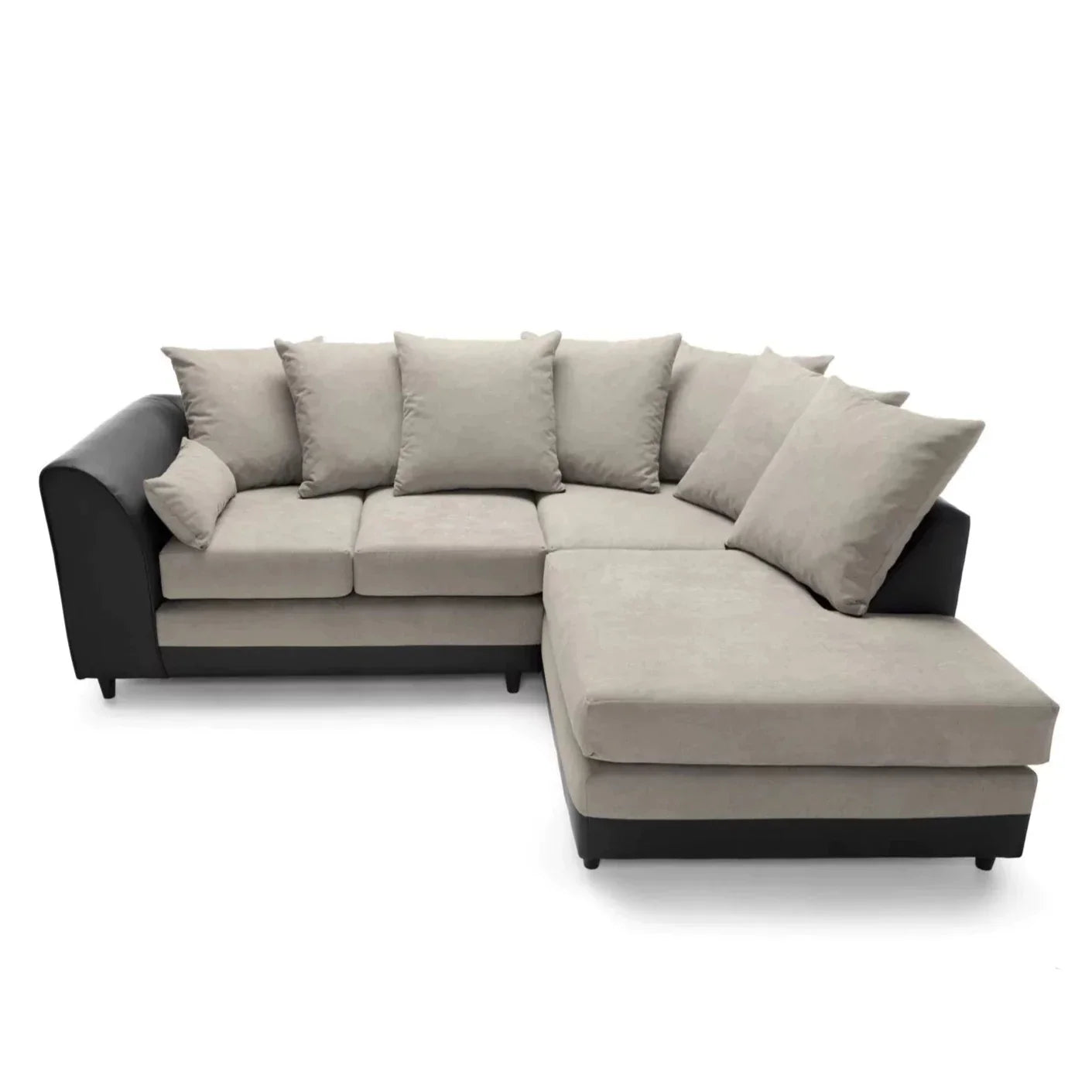 Linacre Corner Sofa - Right Arm Brown and Black