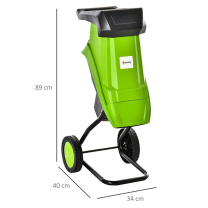 Outsunny Electric Garden Shredder Wood Chipper w/ Collecting Bag & Overload Protection