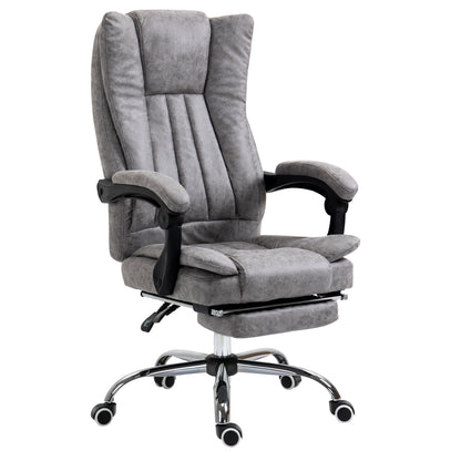 Vinsetto Executive Office Chair Computer Swivel Chair for Home with Arm, Footrest, Grey