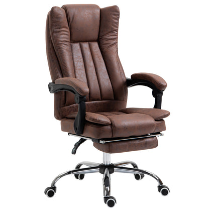 Vinsetto Executive Office Chair Computer Swivel Chair for Home with Arm, Footrest, Brown