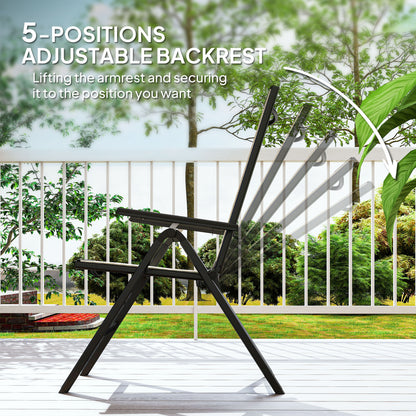 Outsunny Rattan Reclining Garden Chairs - Orange